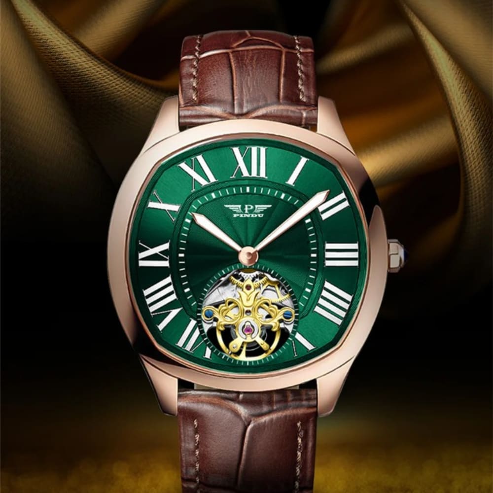 PINDU Design Tourbillon Watch for Men - Waterproof Mechanical Watch